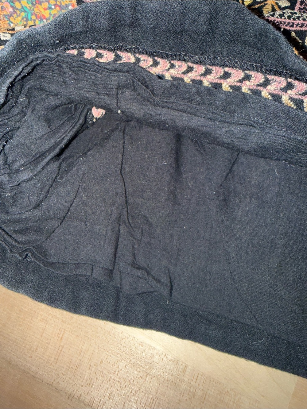 Embroidered Boho Black Floral High-Waist Women’s Shorts - Picture 8 of 10
